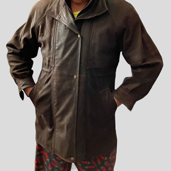 Wilson Leather for Men Brown, Insulated, Leather Long Jacket / SZ: S (see measur - Picture 3 of 9